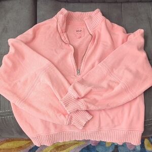 Aerie Pink Cowl Neck Sweater